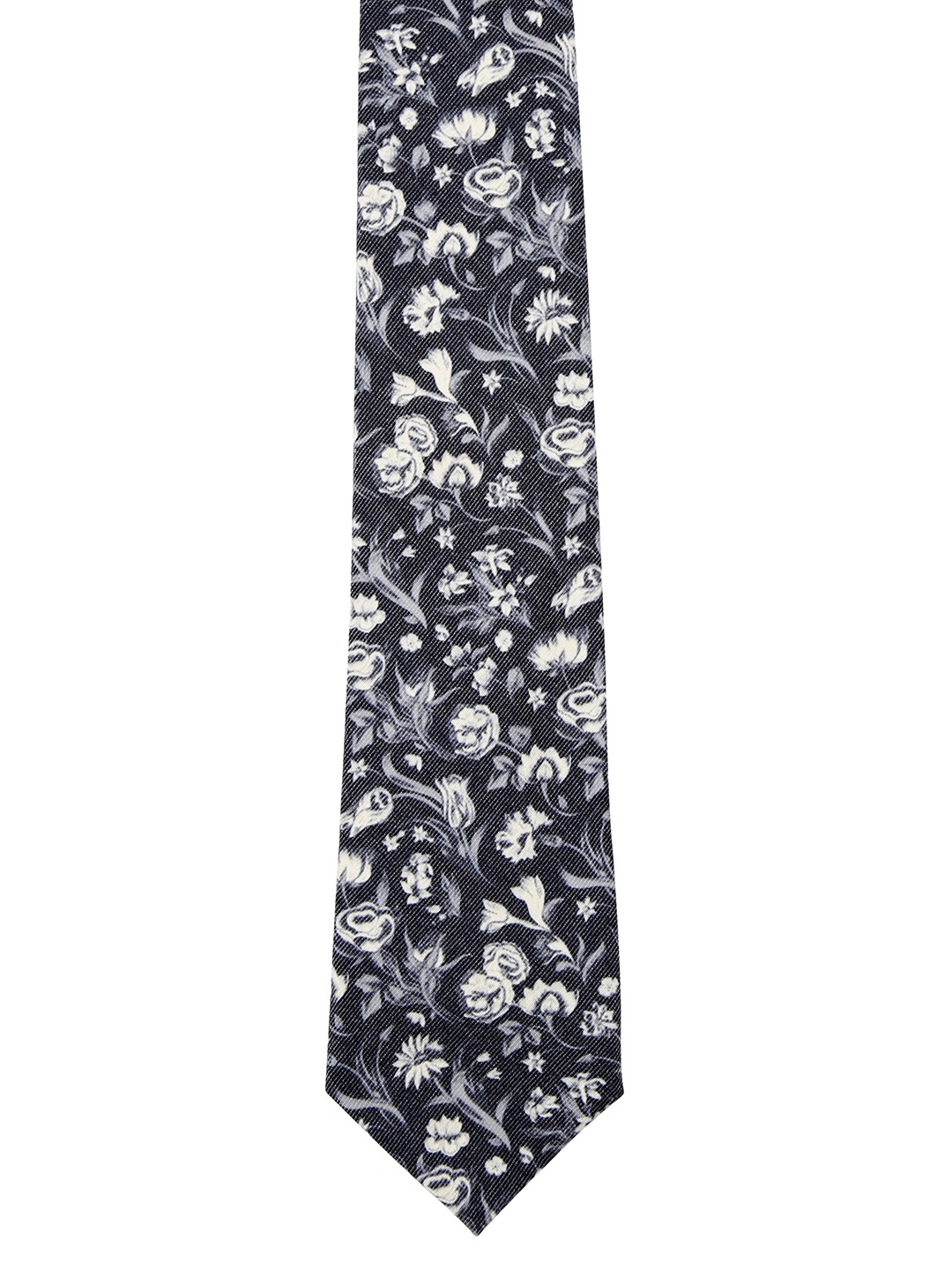 

Blacksmith Men Charcoal Grey Floral Print Tie