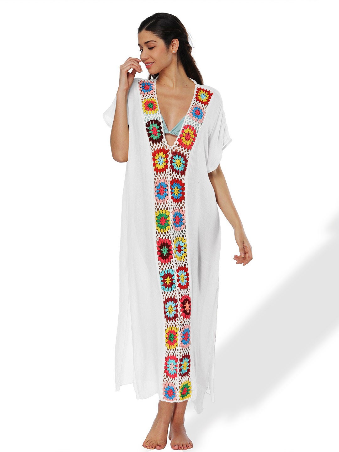 

JC Collection Longline Beach Cover Up, White