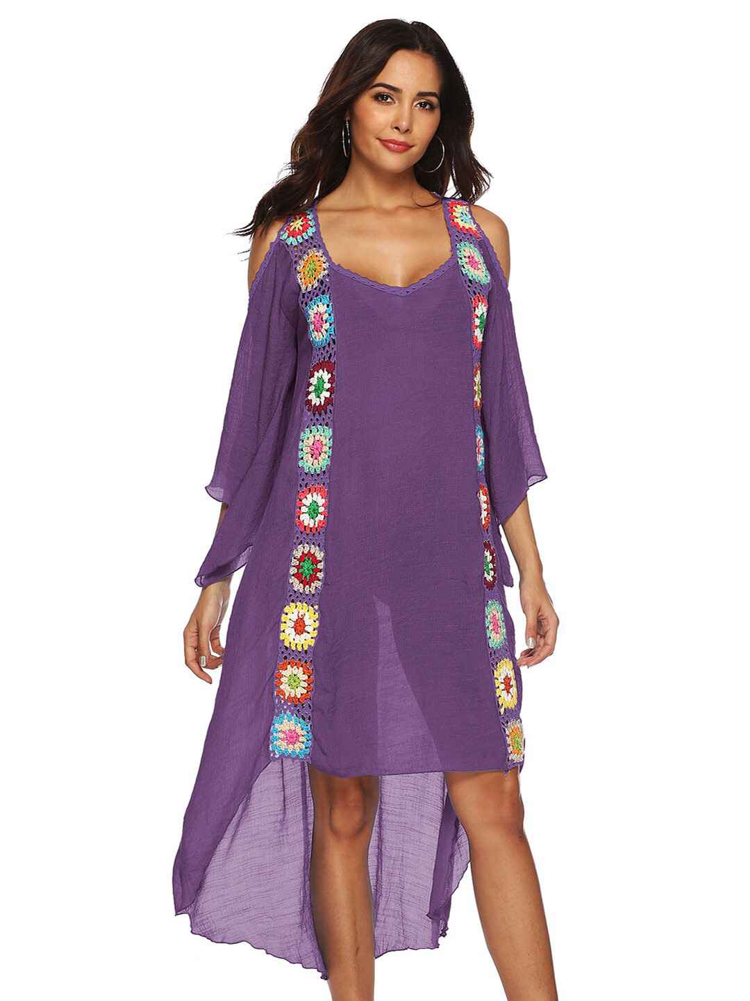 

JC Collection Self Design Cover Up Dress, Purple