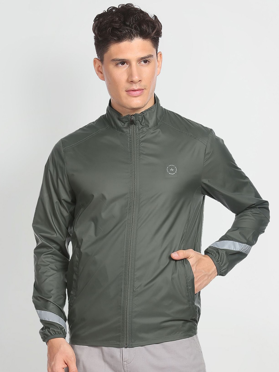 

Arrow New York Stand Collar Lightweight Bomber Jacket, Green