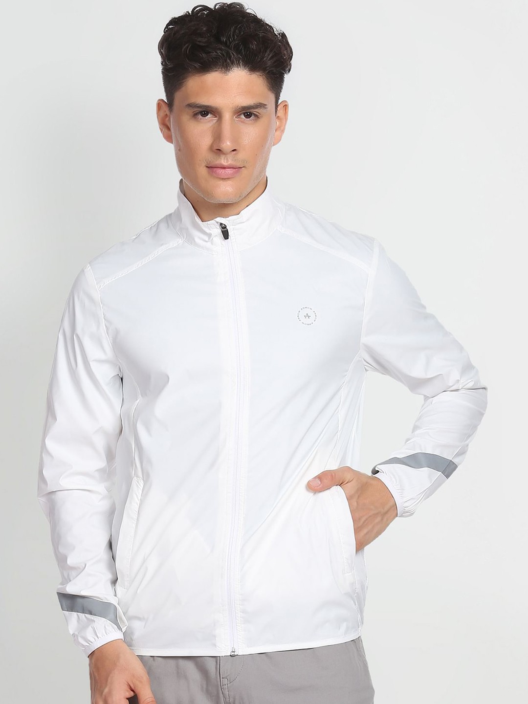 

Arrow New York Stand Collar Bomber Jacket, White