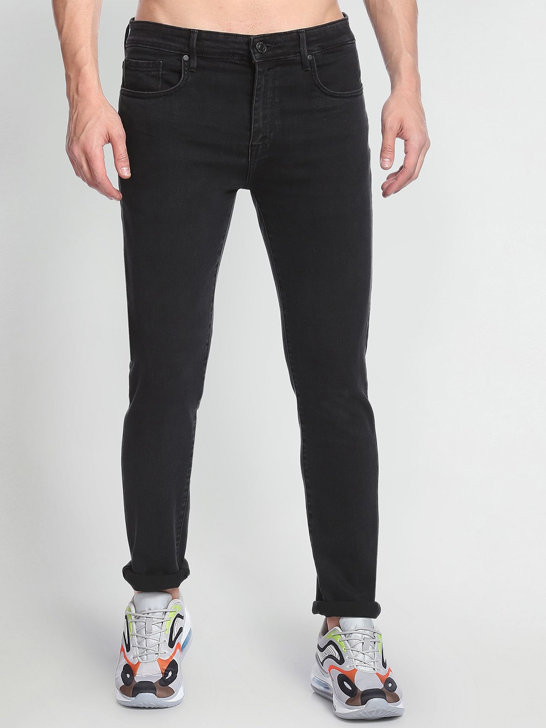 

Flying Machine Men Slim Fit Stretchable Jeans, Black