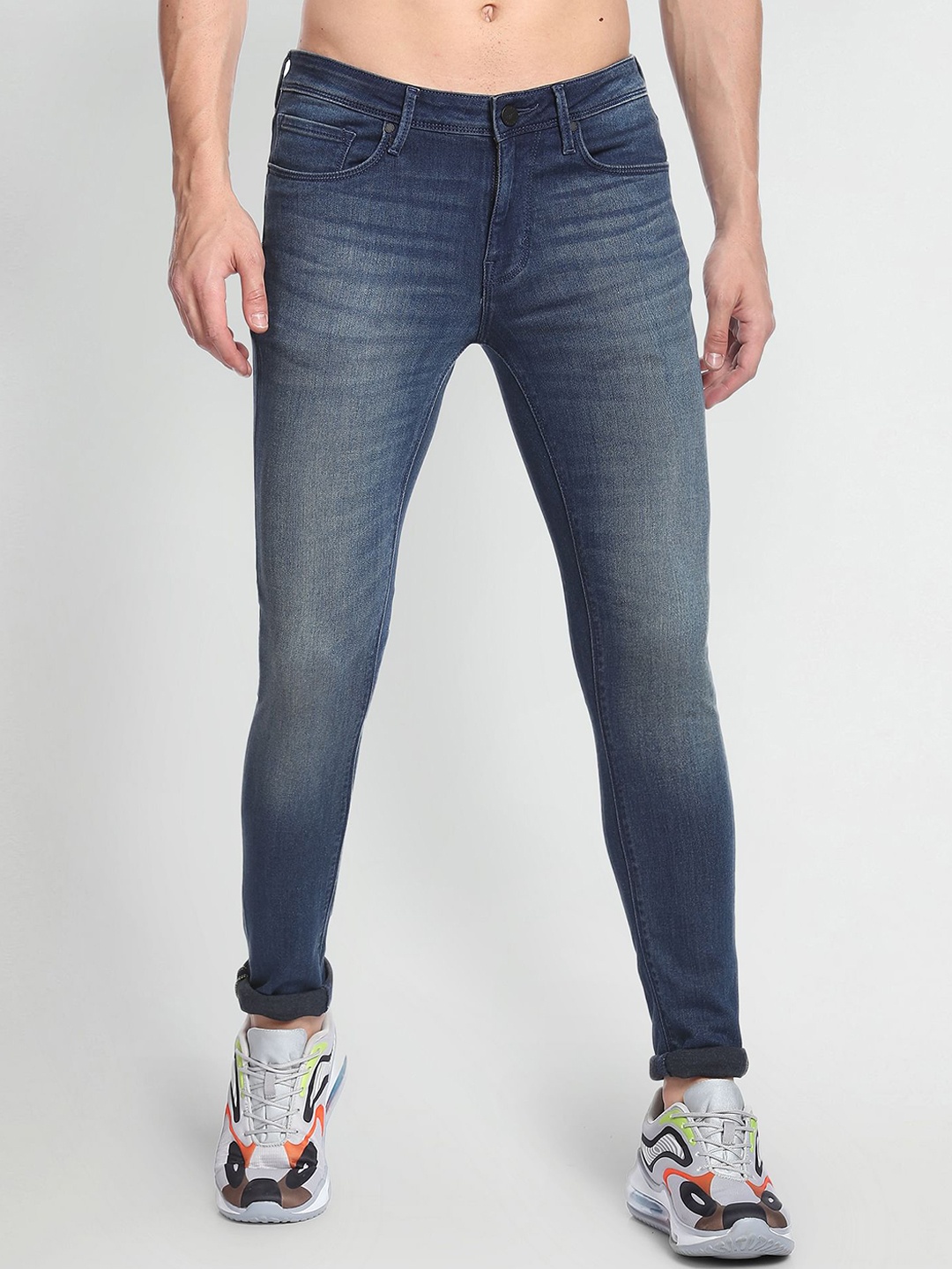 

Flying Machine Men Super Skinny Fit Light Fade Stretchable Jeans, Blue