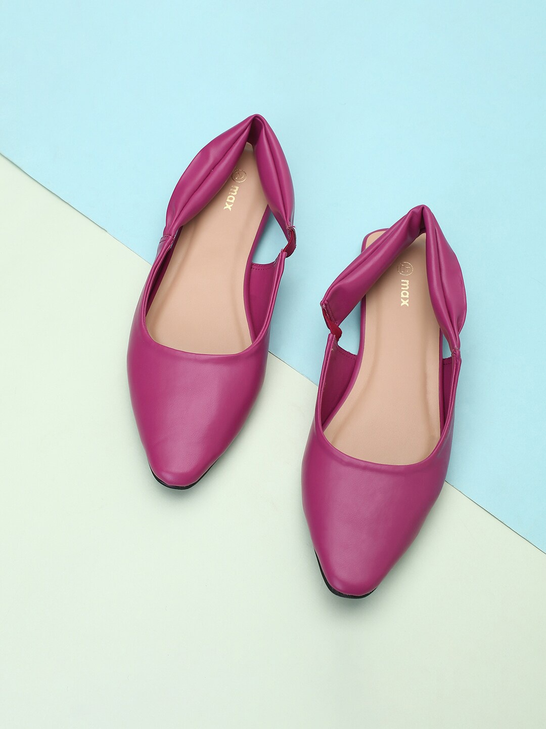 

max Women Solid Pointed Toe Mules, Fuchsia
