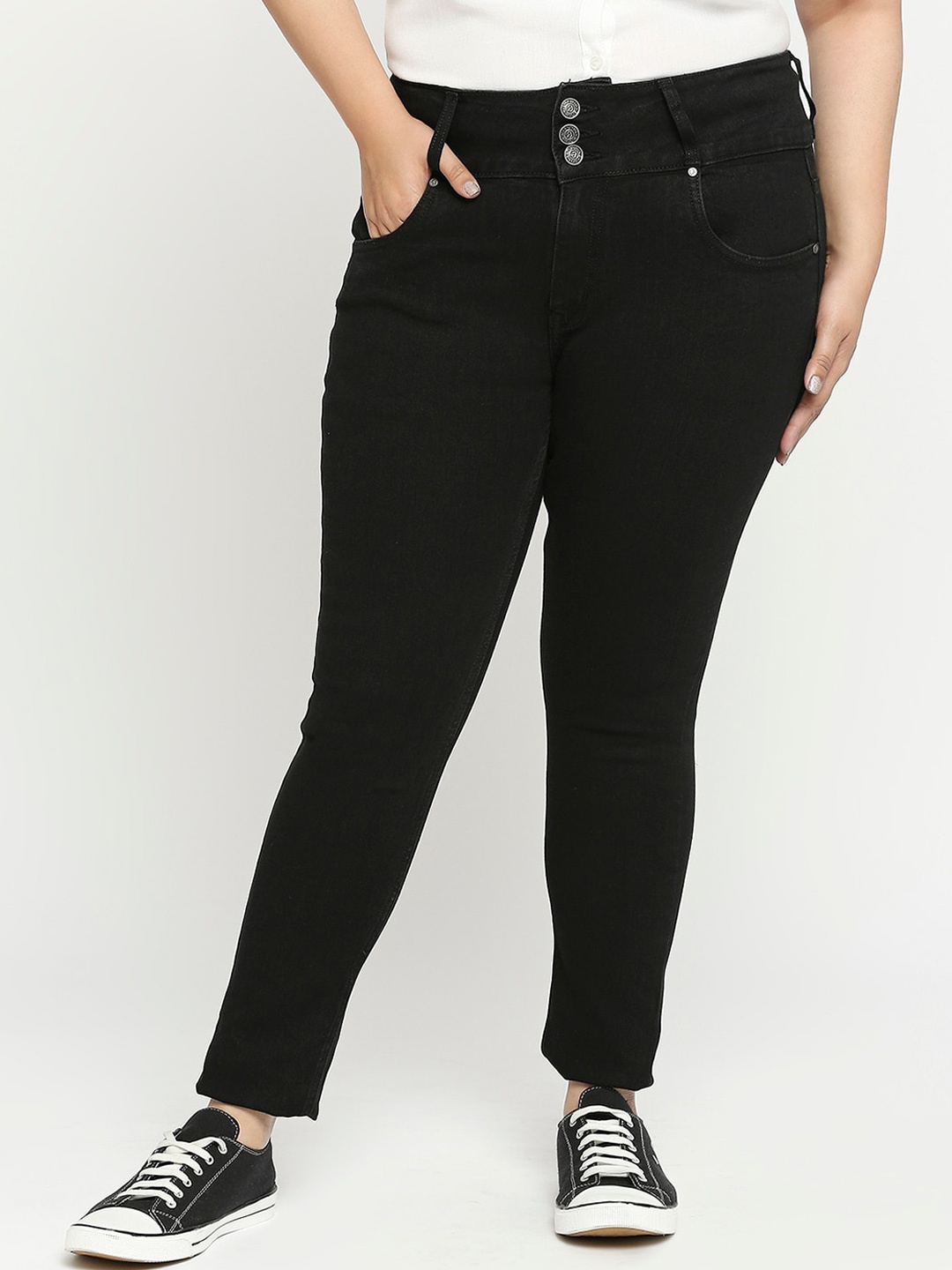 

Turning Blue Women Plus Size Slim Fit Jeans, Black