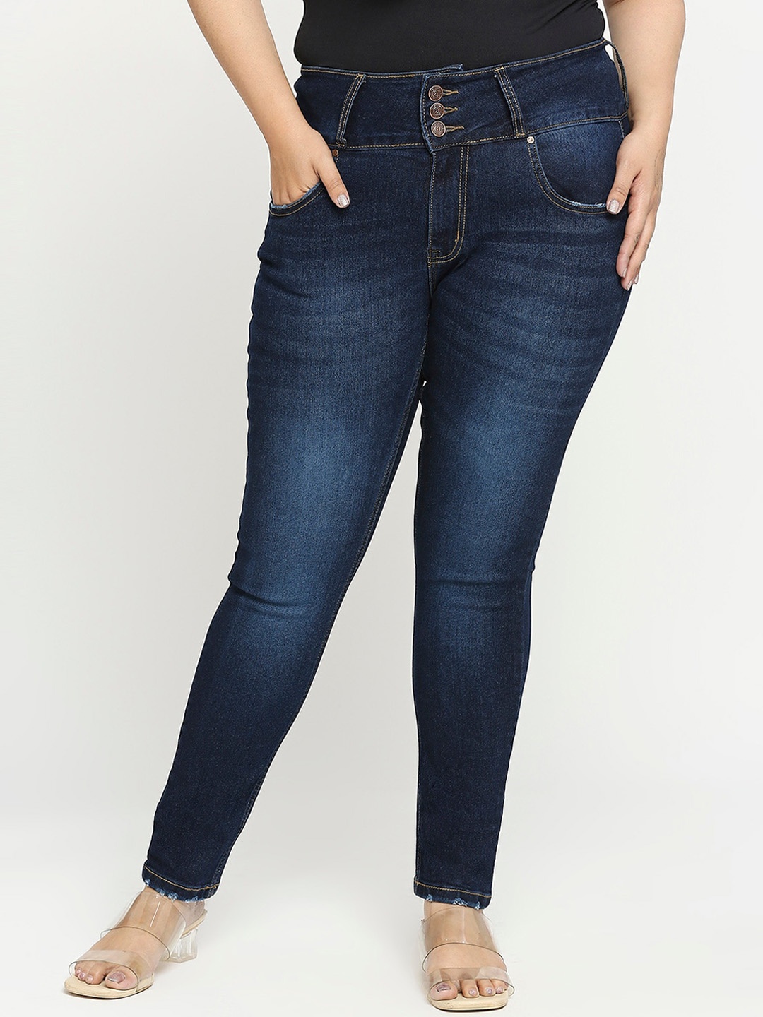 

Turning Blue Women Plus Size Slim Fit Jeans, Navy blue