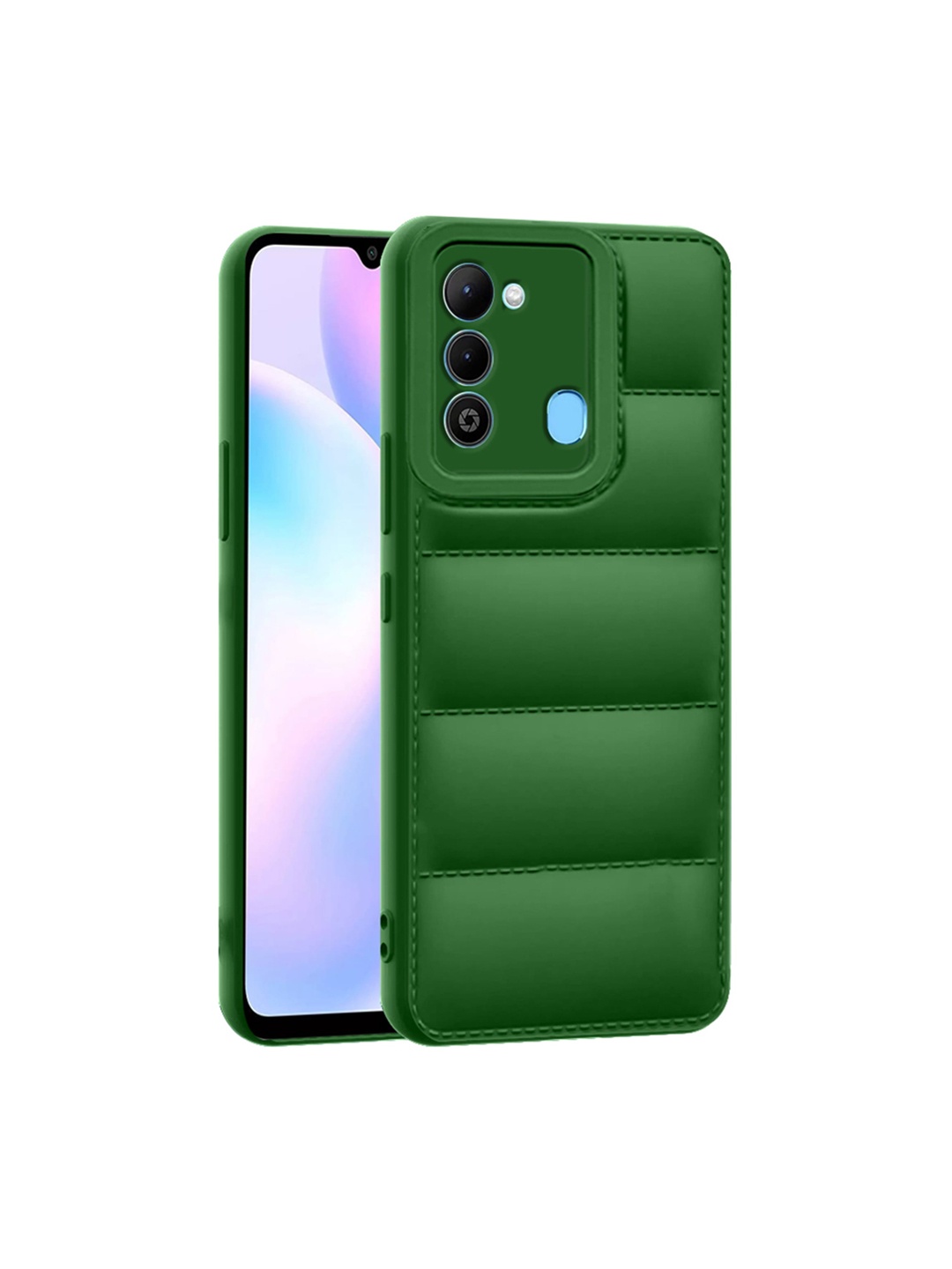 

KARWAN Self Design Camera Protection Techno Spark 9 Phone Back Case, Green