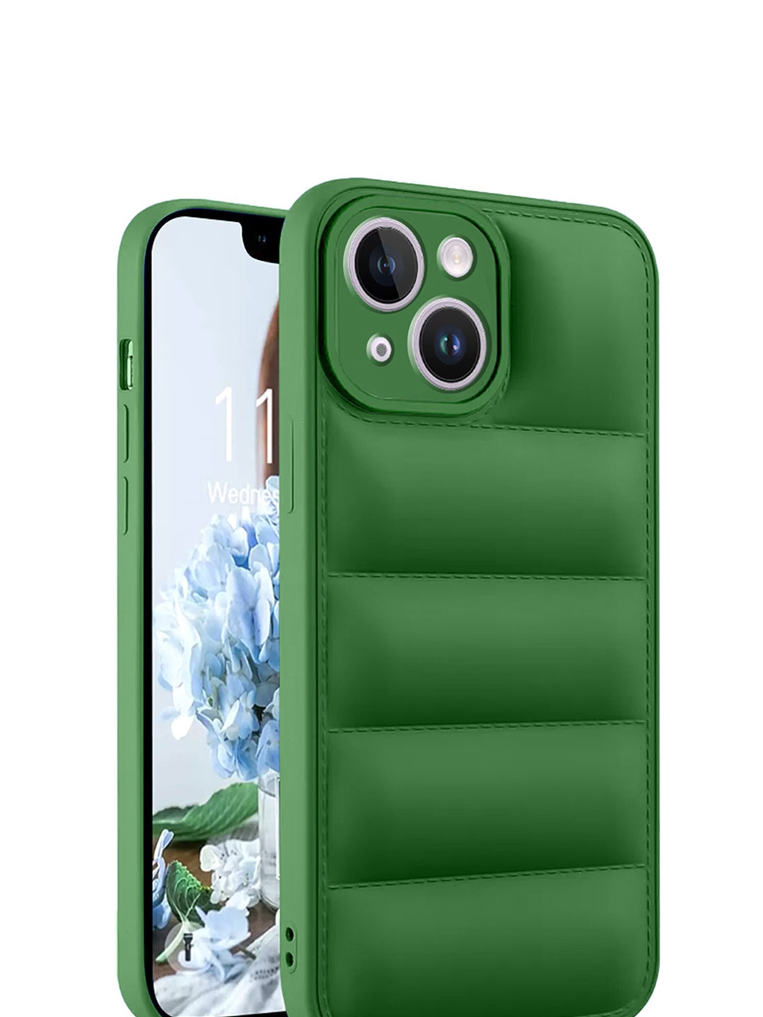 

Karwan Self-Designed Camera Protection iPhone 14 Silicone Phone Back Case, Green