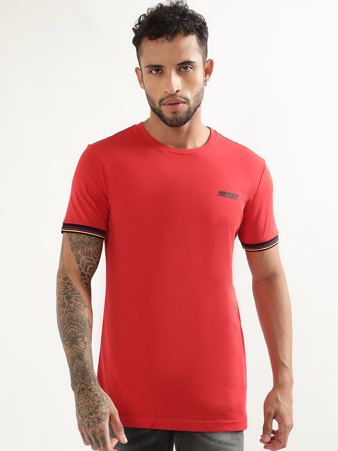 

Antony Morato Round Neck Slim Fit Cotton T-shirt, Red