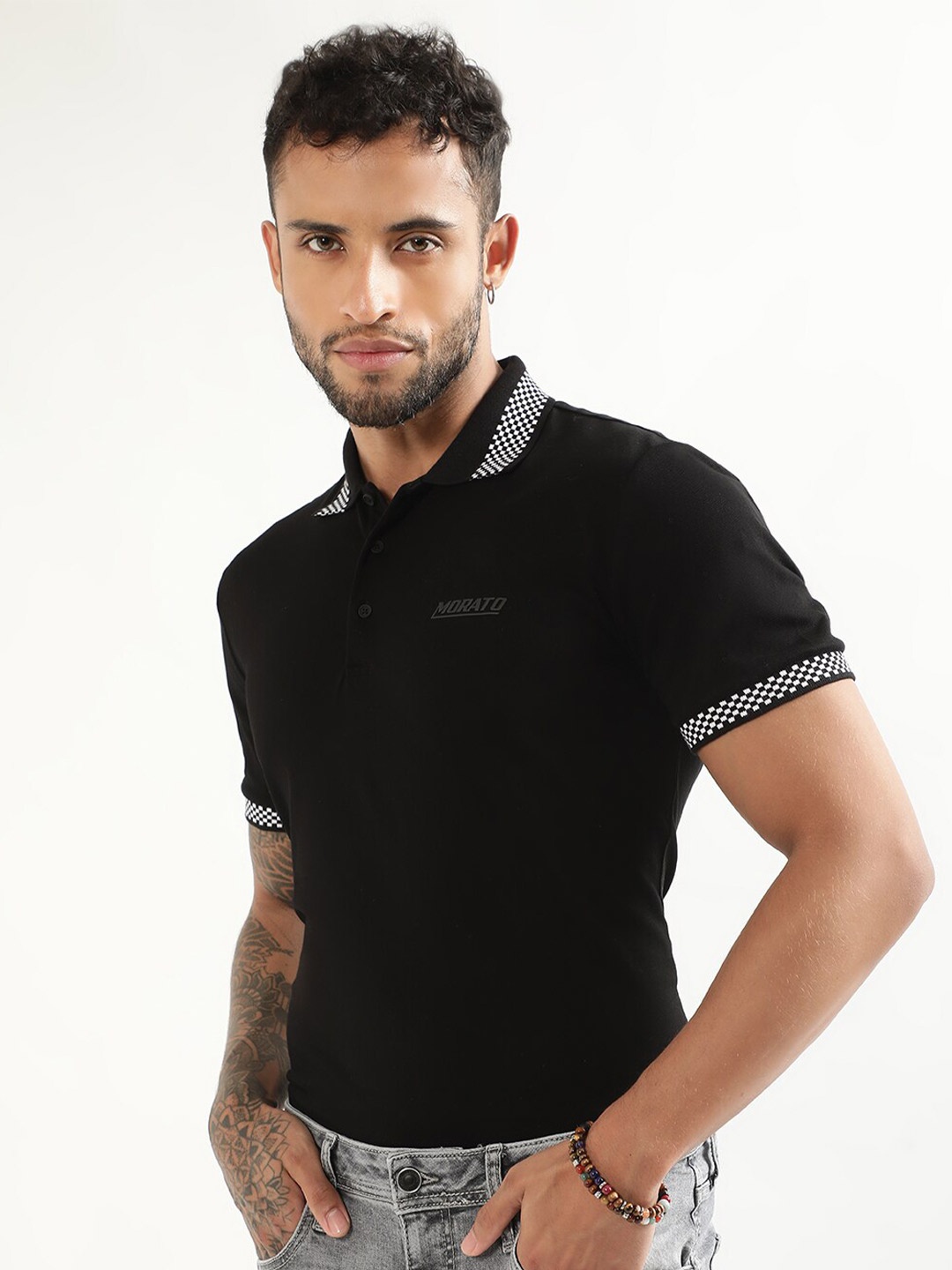 

Antony Morato Polo Collar Slim Fit Cotton T-shirt, Black