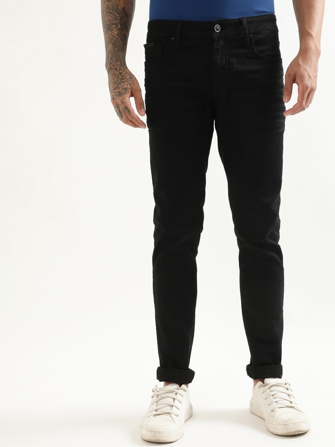 

Antony Morato Men Tapered Fit Stretchable Cotton Jeans, Black