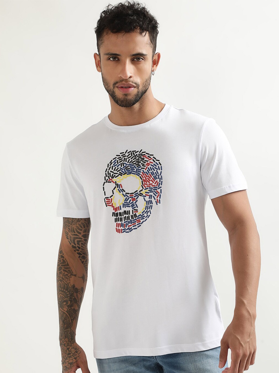 

Antony Morato Graphic Applique Slim Fit Cotton T-shirt, White