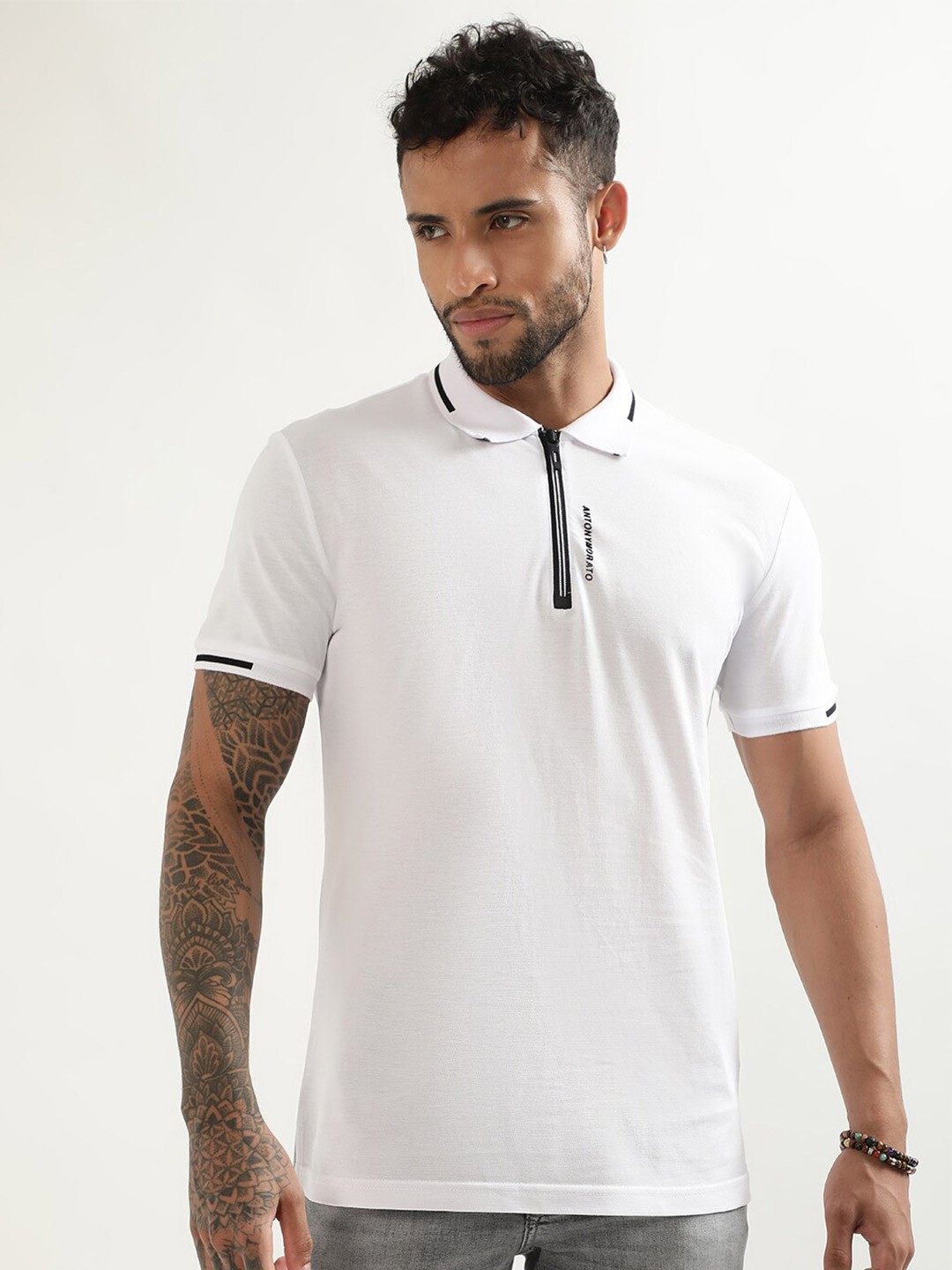 

Antony Morato Polo Collar Slim Fit Cotton T-shirt, White