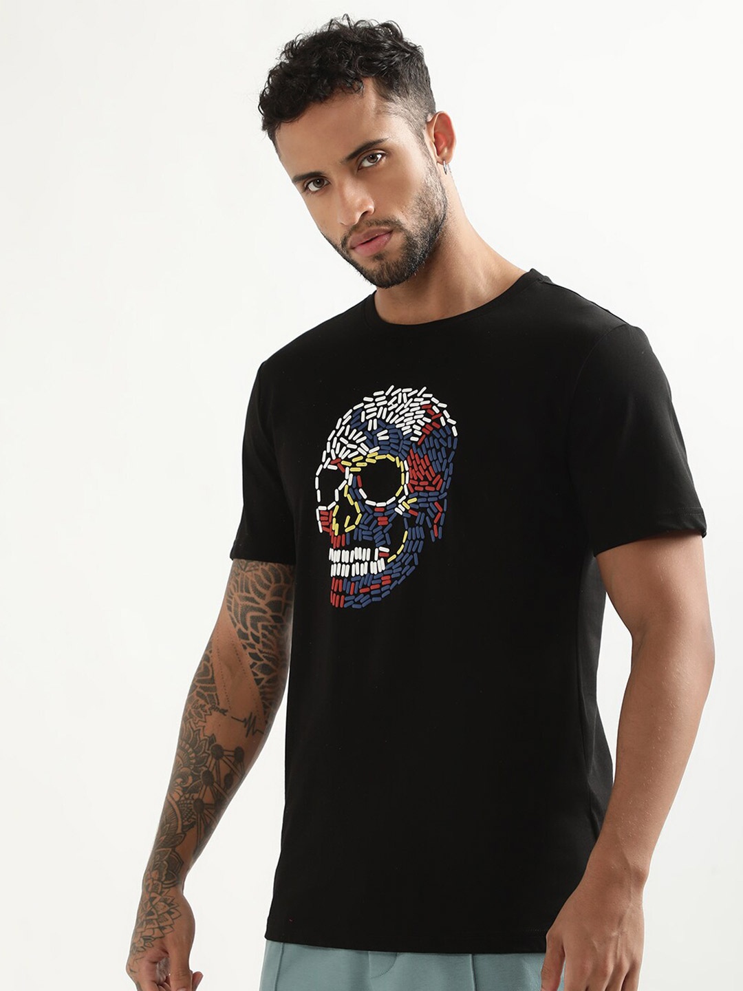 

Antony Morato Graphic Applique Slim Fit Cotton T-shirt, Black