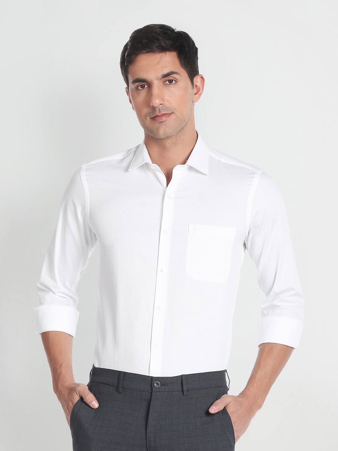 

Arrow Men Pure Cotton Slim Fit Opaque Formal Shirt, White