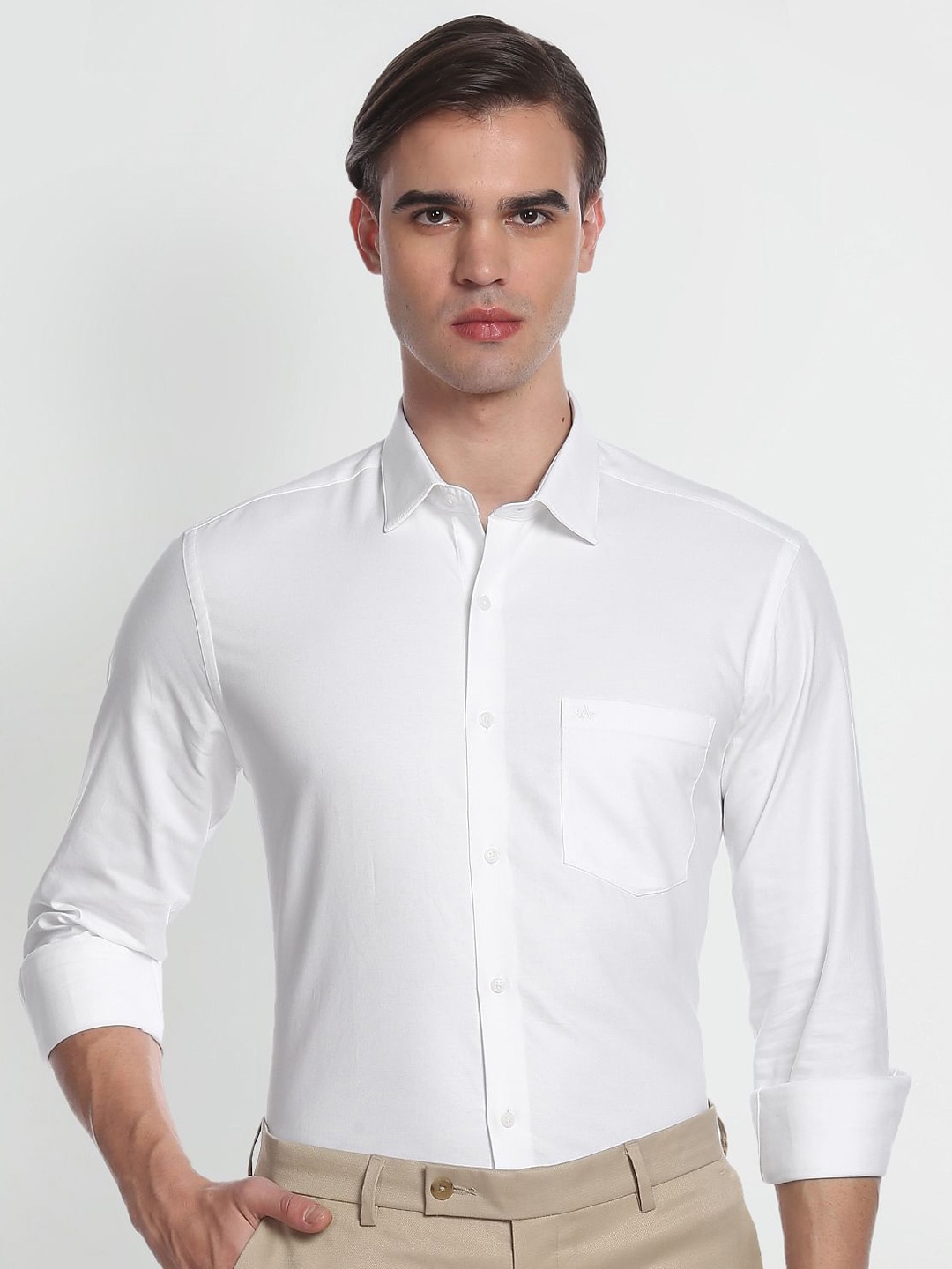 

Arrow Men Pure Cotton Slim Fit Oxford Opaque Formal Shirt, White