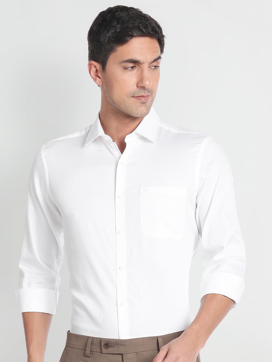 

Arrow Spread Collar Opaque Pure Cotton Formal Shirt, White