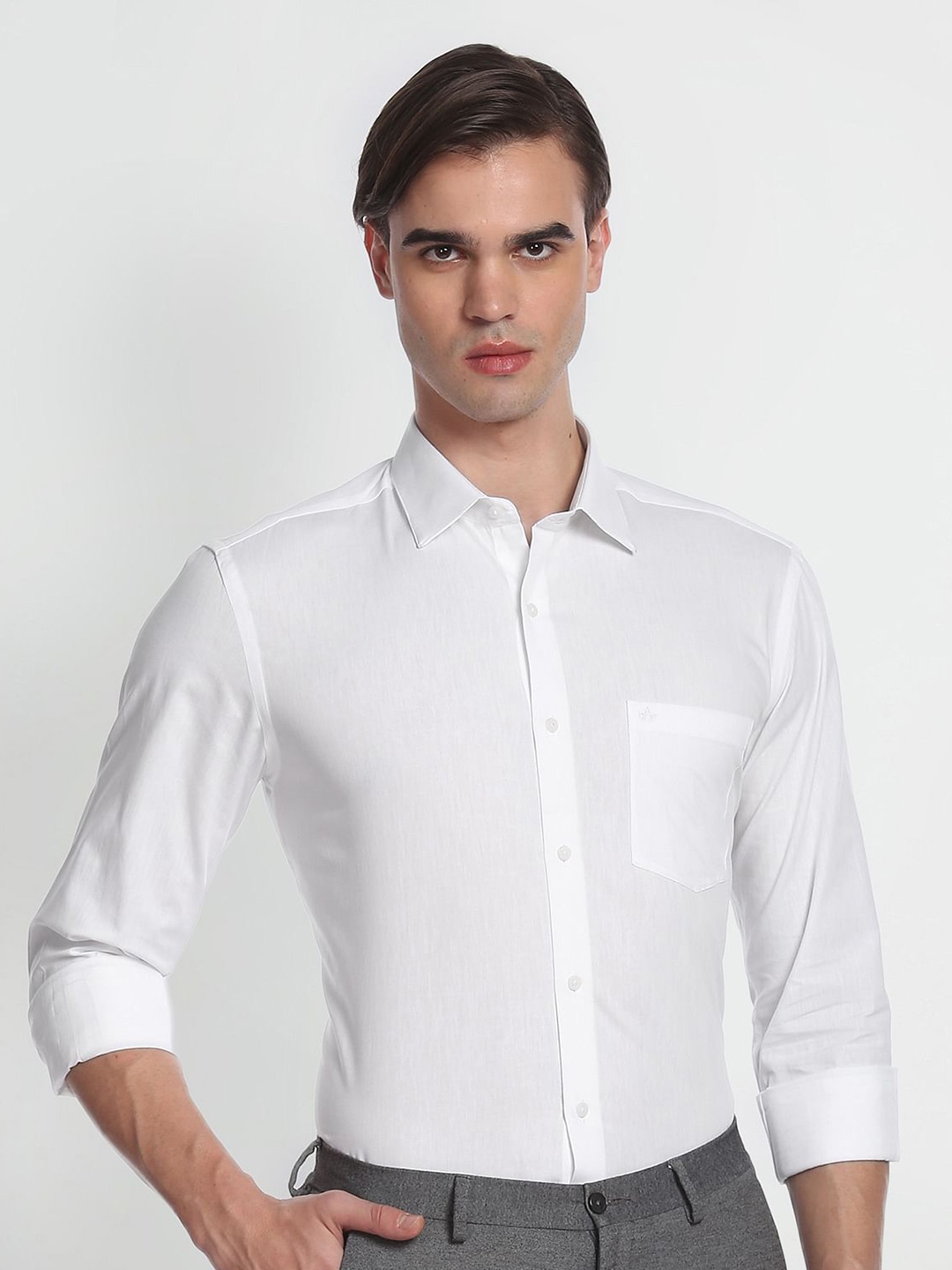 

Arrow New York Men Pure Cotton Slim Fit Opaque Formal Shirt, White