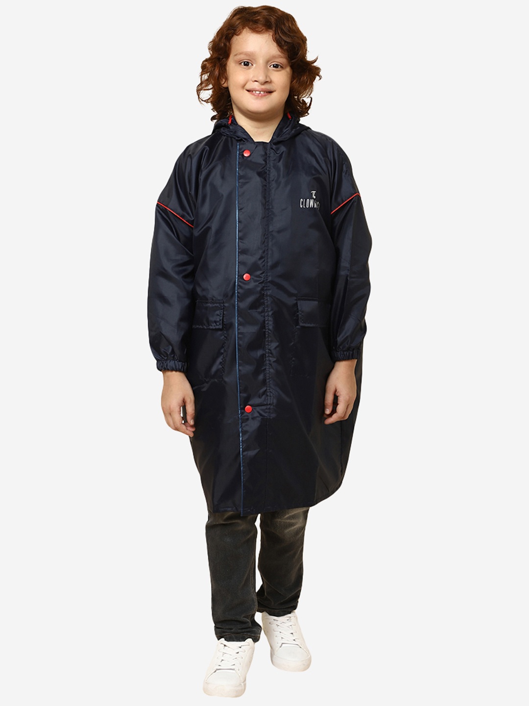 

THE CLOWNFISH Kids Waterproof Rain Coat, Blue