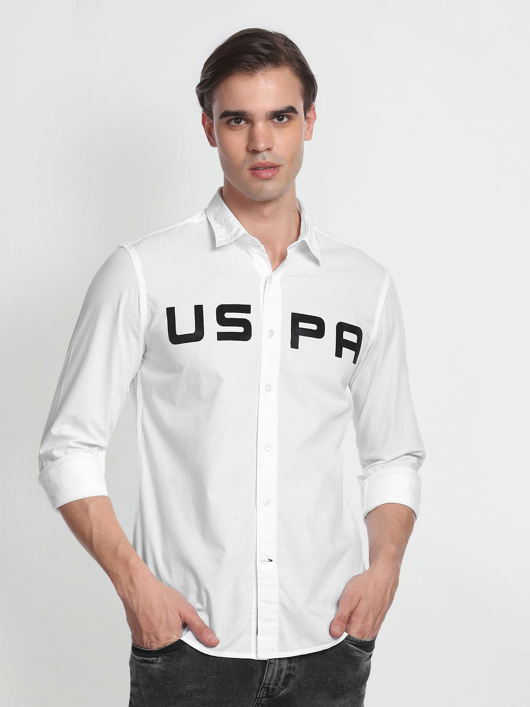 

U.S. Polo Assn. Denim Co. Spread Collar Opaque Regular Casual Shirt, White