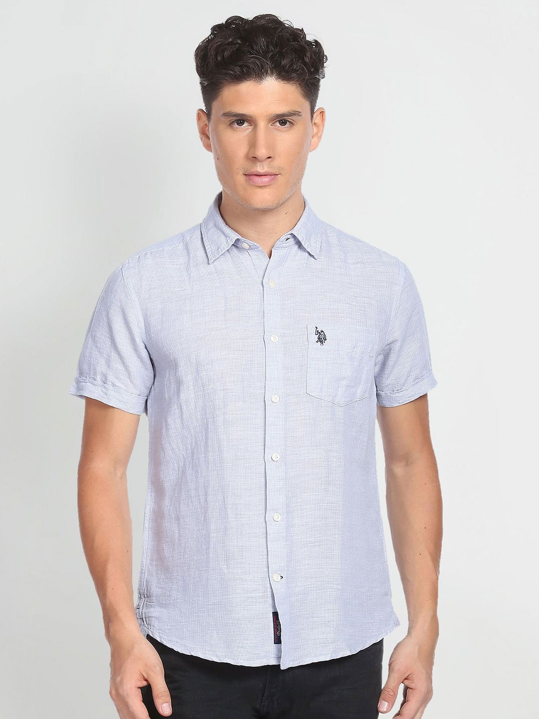 

U.S. Polo Assn. Denim Co. Spread Collar Opaque Casual Shirt, Blue