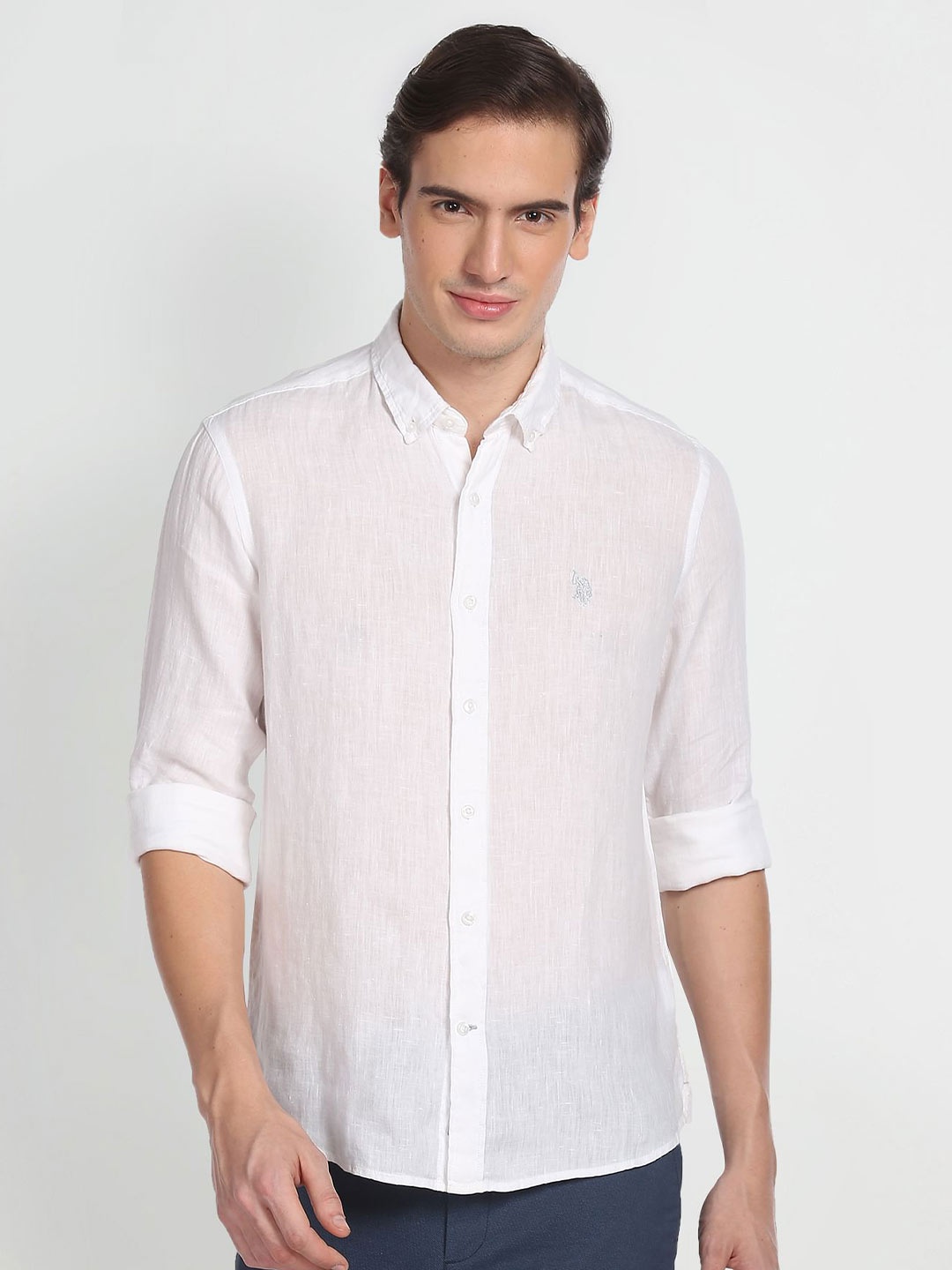 

U.S. Polo Assn. Denim Co. Spread Collar Opaque Casual Shirt, White