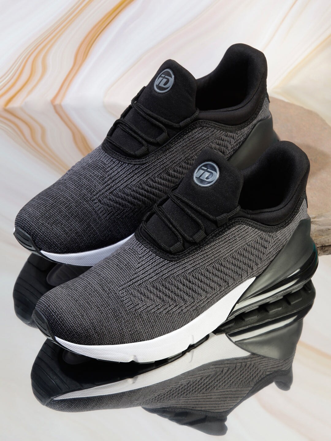 

ID Men Textile Non-Marking Running Sports Shoes, Grey