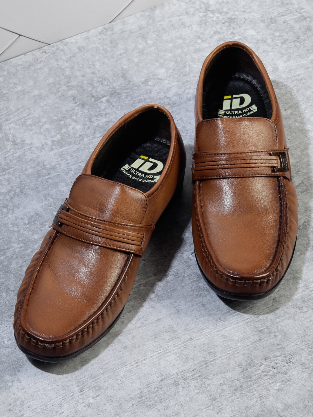 

ID Men Leather Penny Loafers, Tan