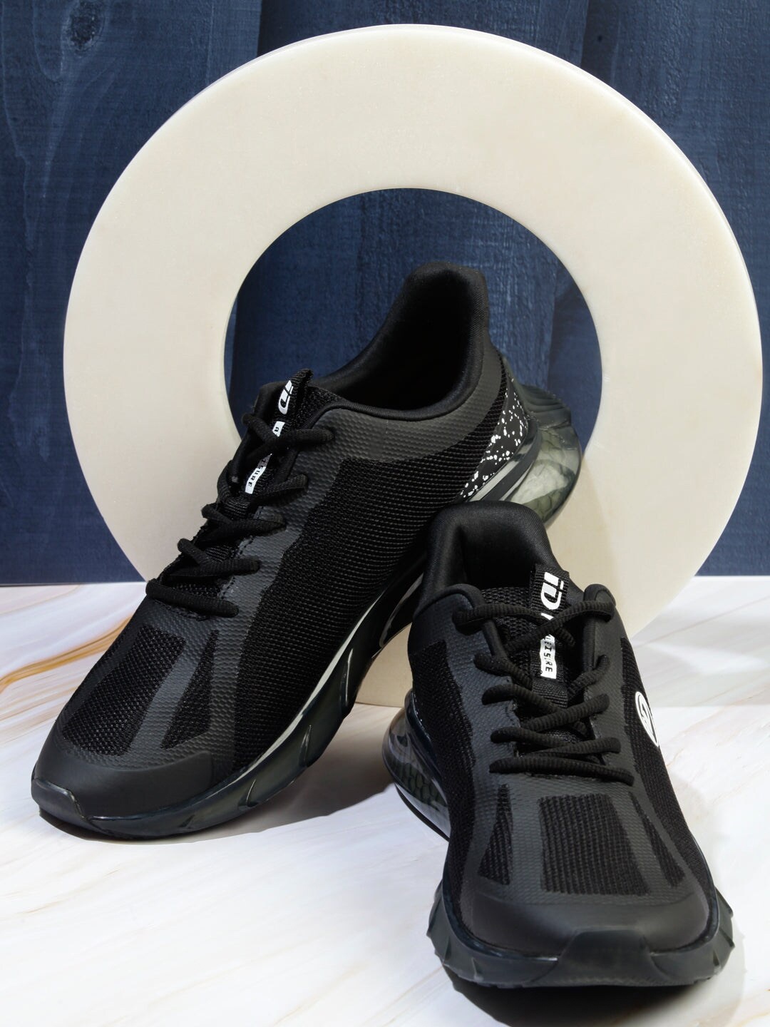

ID Men Textile Non-Marking Running Sports Shoes, Black