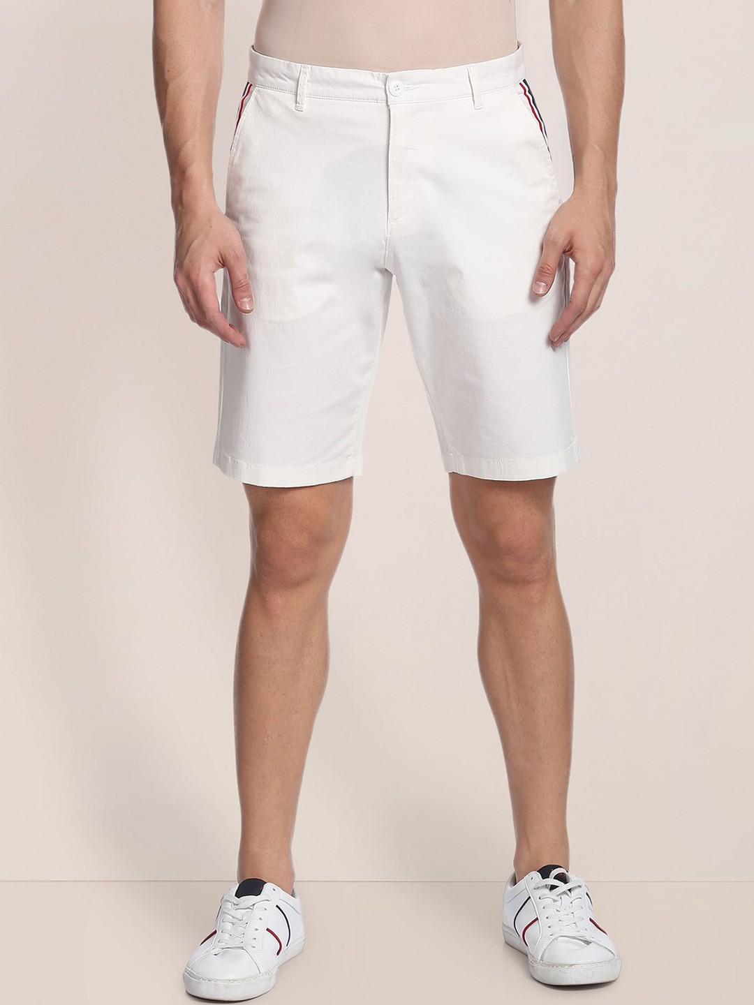 

U.S. Polo Assn. Men Cotton Mid-Rise Slim Fit Shorts, White