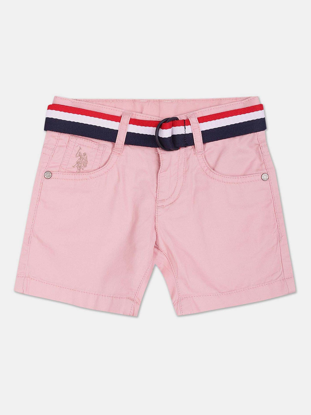 

U.S. Polo Assn. Kids Boys Slim Fit Pure Cotton Shorts, Pink