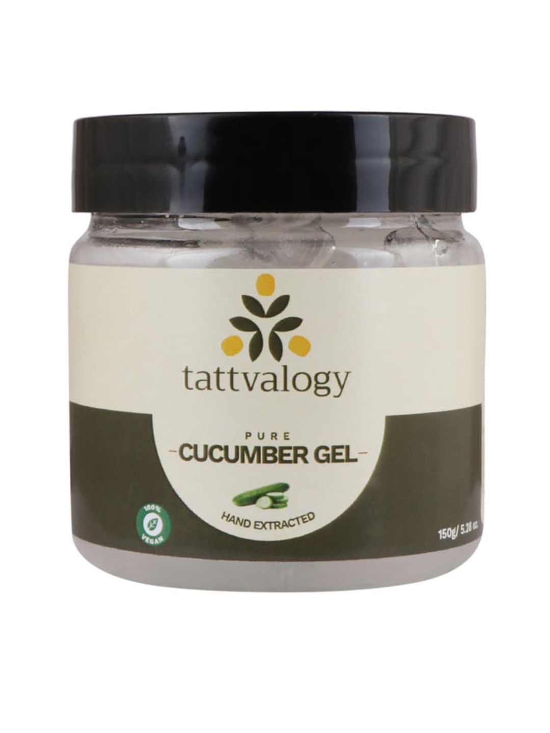 

Tattvalogy Pure Vegan Cucumber Gel for Under Eye Dark Circles & Skin Glow - 150 g, Olive