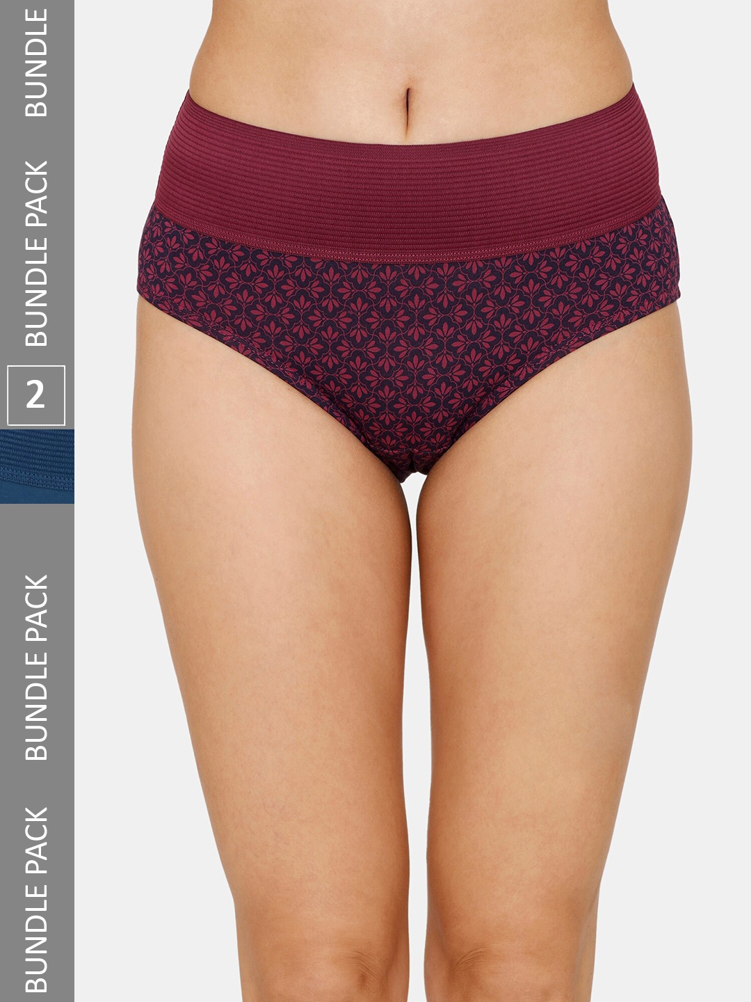 

Zivame Women Pack Of 2 Assorted High-Rise Hipster Briefs