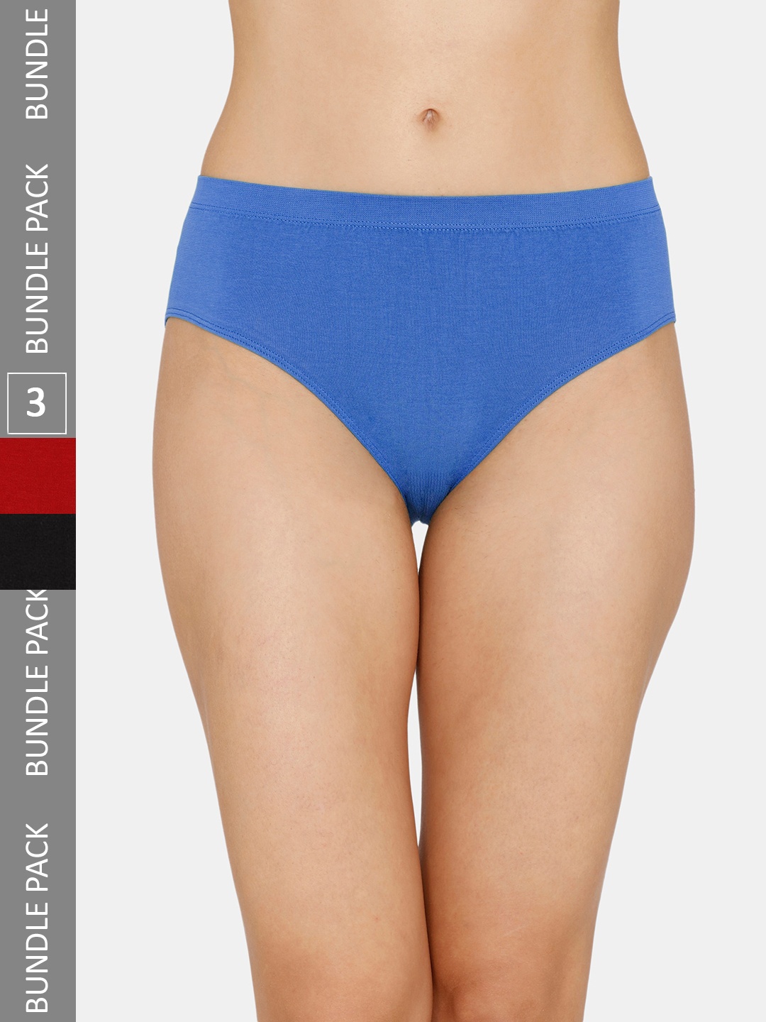 

Zivame Women Pack Of 3 Pure Cotton Hipster Briefs ZI2539FASHJDAST, Blue