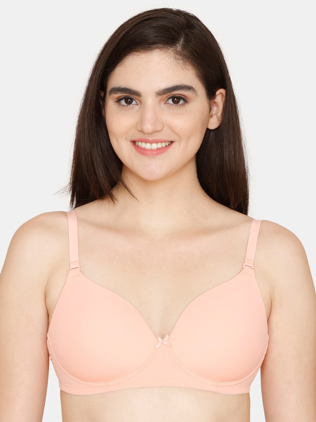 

Zivame Lightly Padded Non Wired All Day Comfort Seamless Bra, Pink
