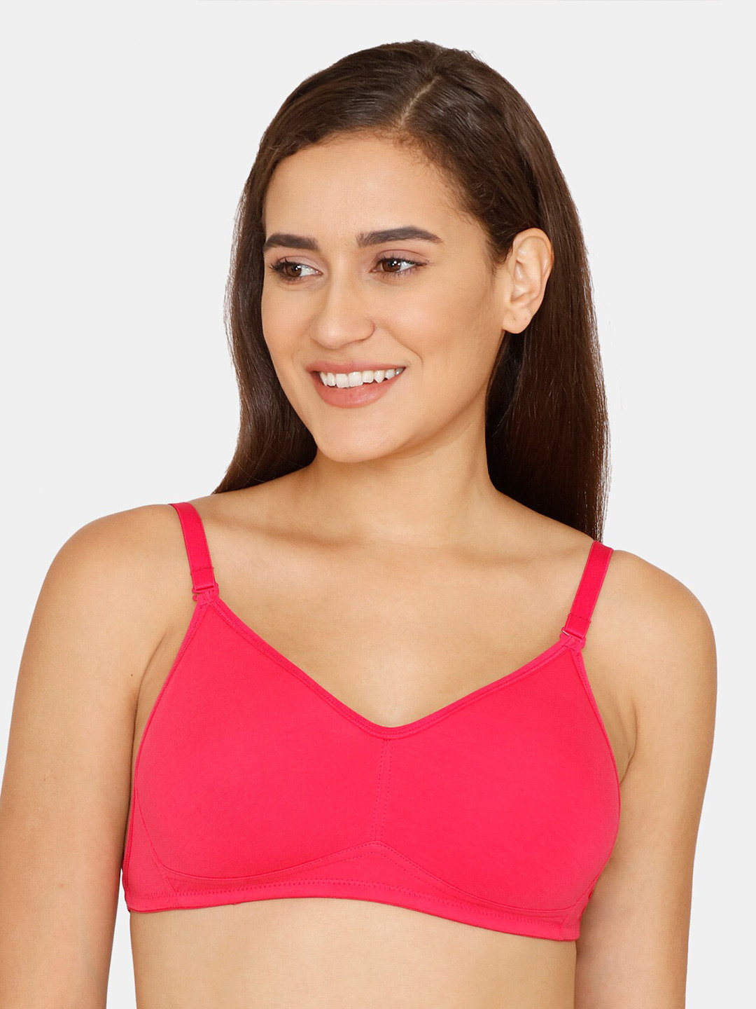 

Zivame Non Padded Non Wired All Day Comfort Seamless Pure Cotton Bra, Pink