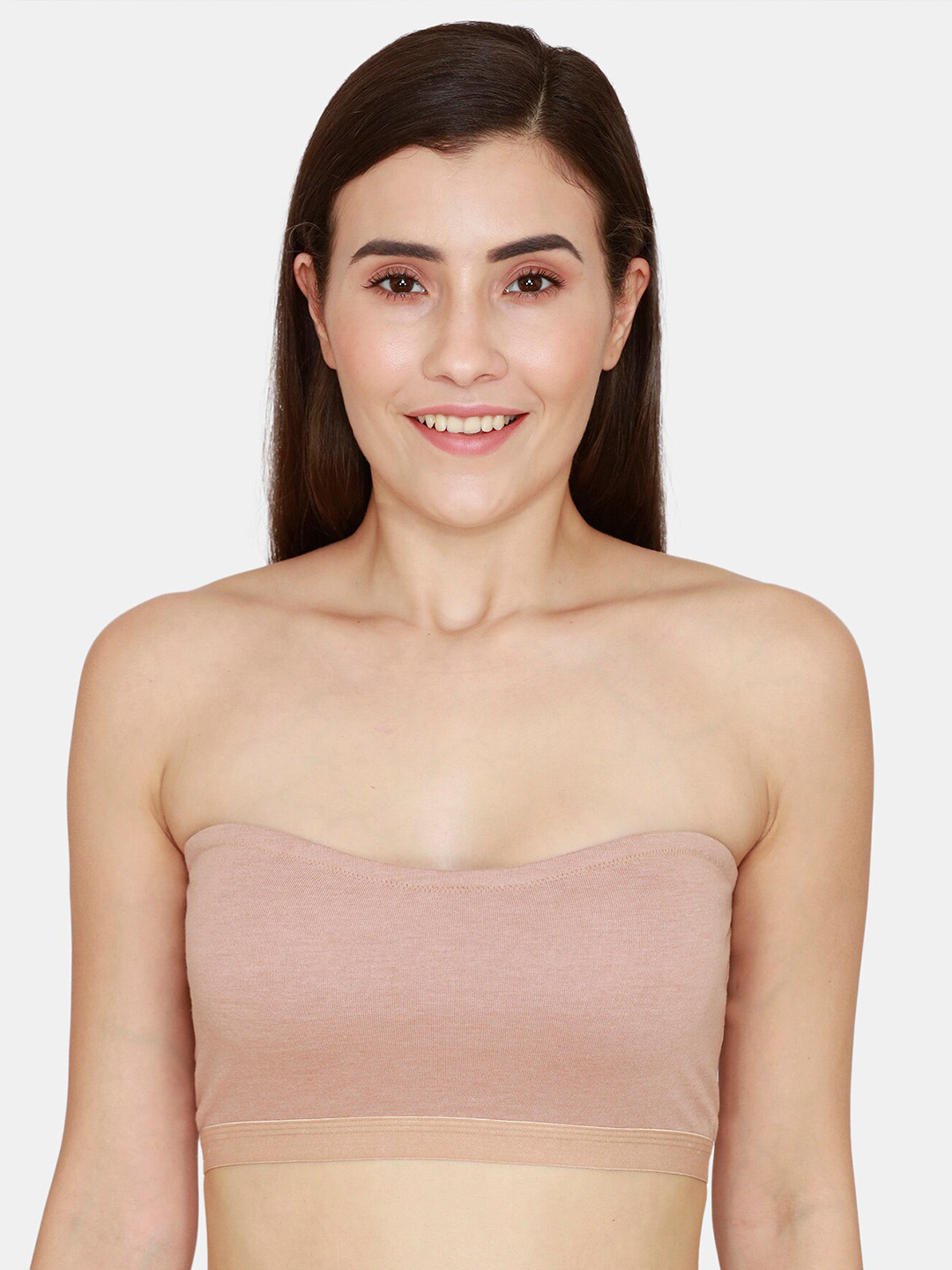 

Zivame Non Padded Non Wired All Day Comfort Strapless Bandeau Bra, Beige
