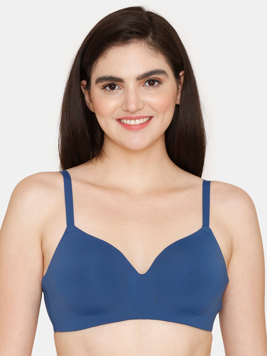 

Zivame Lightly Padded Non Wired All Day Comfort Seamless Bra, Blue