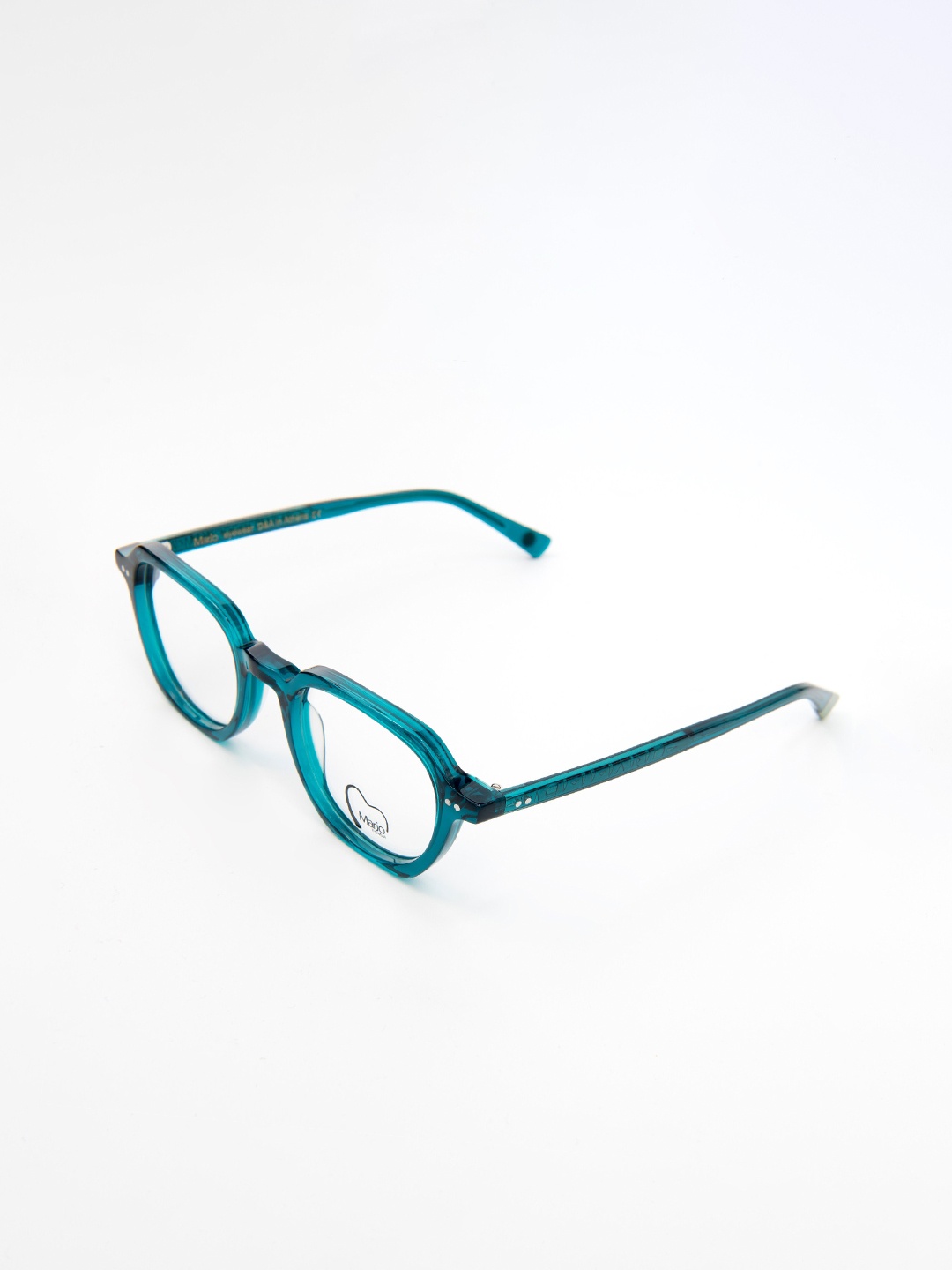 

MARJO EYEWEAR Clear Lens & Green Square Sunglasses Nemesis C3