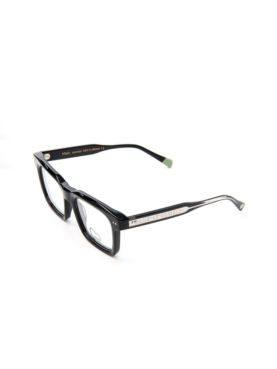 

MARJO EYEWEAR Clear Lens & Black Square Sunglasses Lupus C1