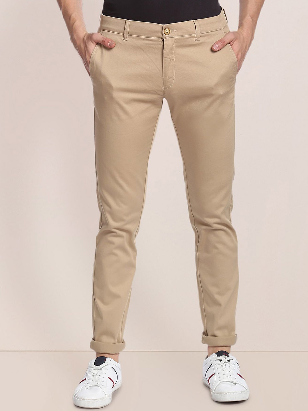 

U.S. Polo Assn. Men Regular Fit Mid-Rise Chinos, Brown