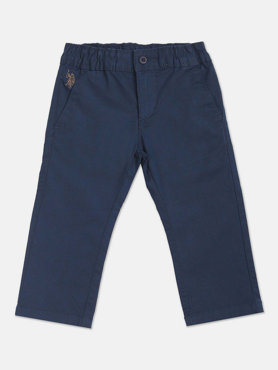

U.S. Polo Assn. Kids Boys Regular Fit Mid-Rise Trousers, Navy blue