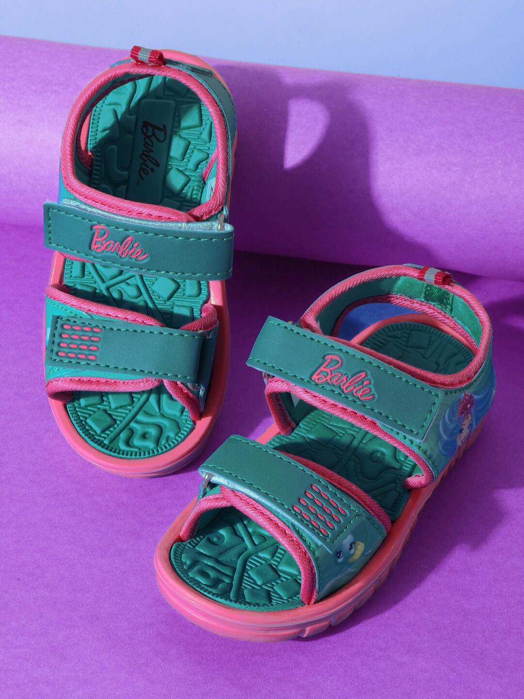 

Kids Ville Girls Barbie Printed Velcro Sandals, Blue