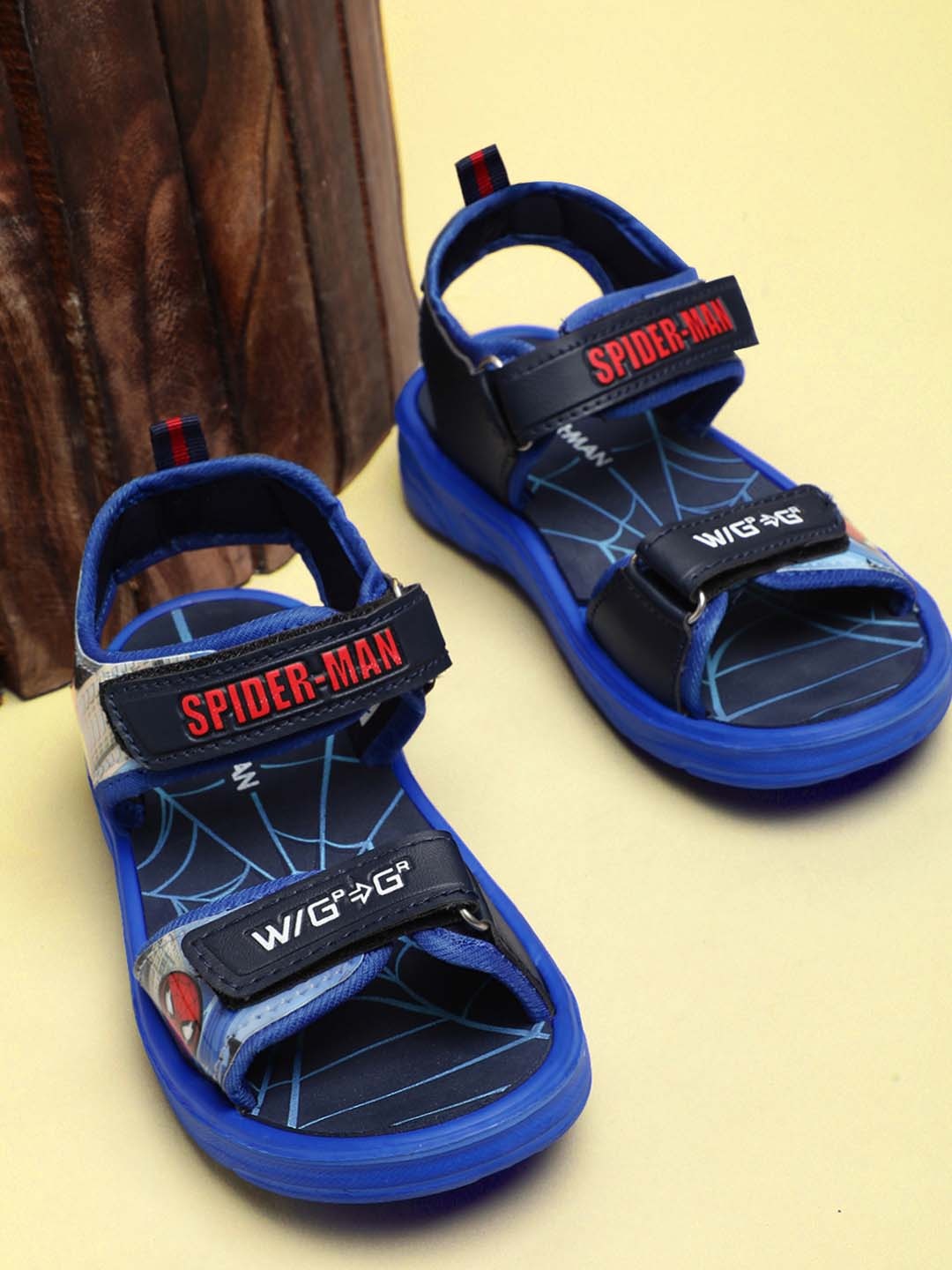 

Kids Ville Boys Classic Spiderman Printed Velcro Sandals, Blue
