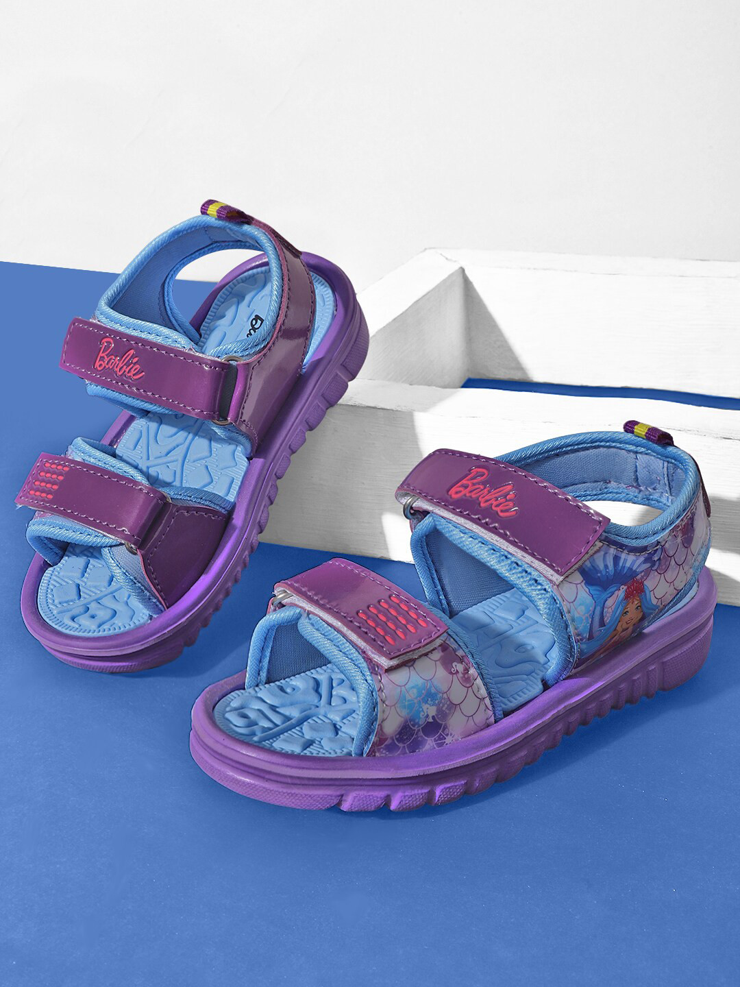 

Kids Ville Girls Barbie Printed Velcro Comfort Sandals, Purple