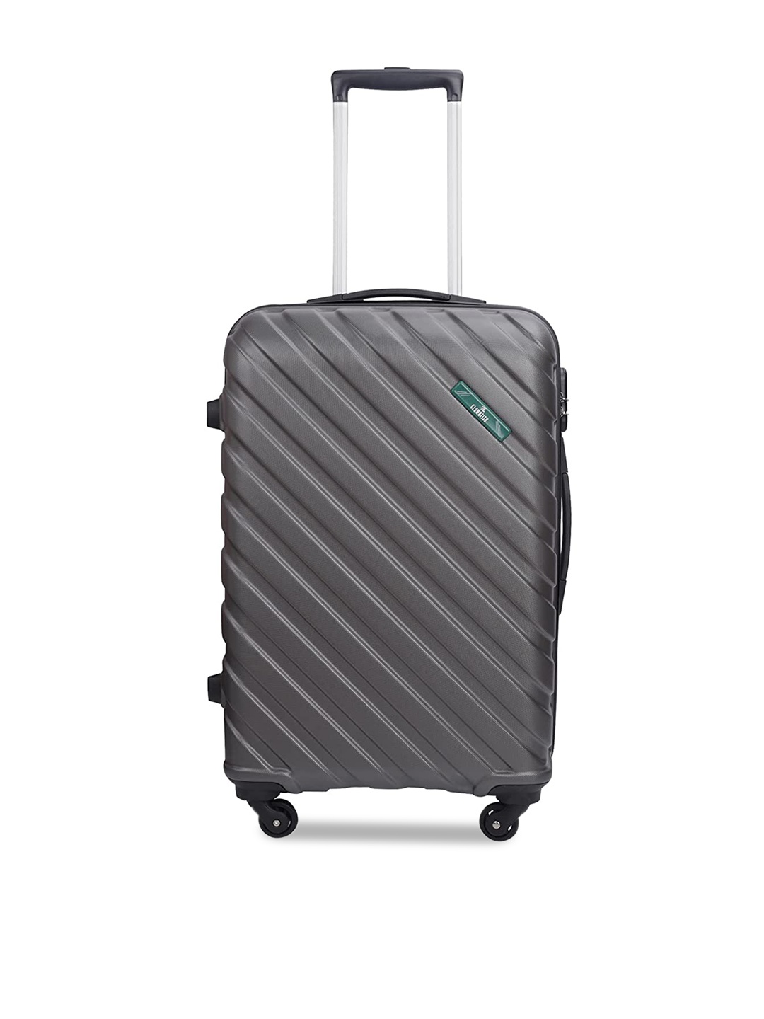 

THE CLOWNFISH Armstrong Textured Hard-Sided Medium Trolley Suitcase, Silver