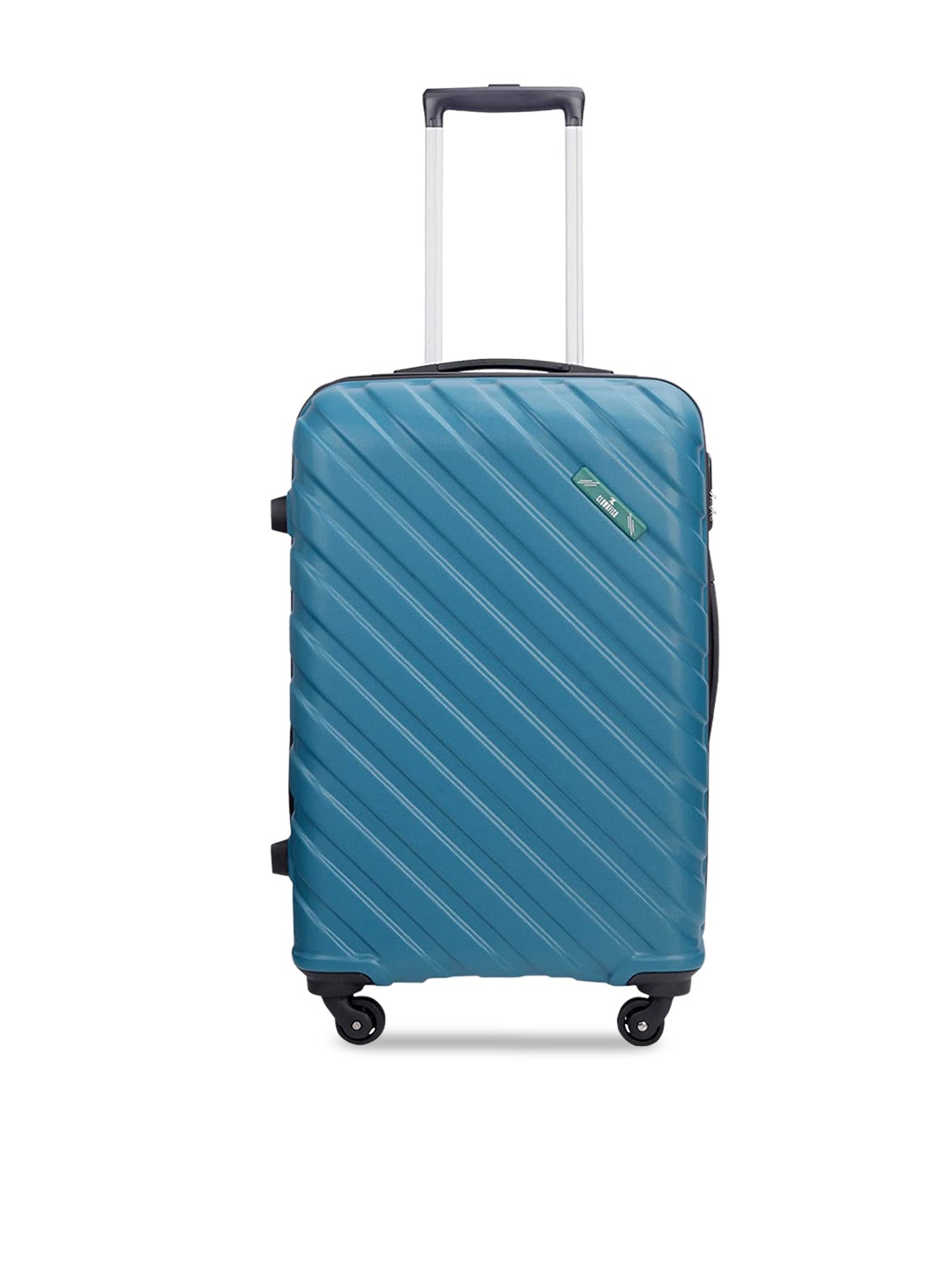 

THE CLOWNFISH Armstrong Luggage Textured Hard-Sided Medium Trolley Suitcase, Teal