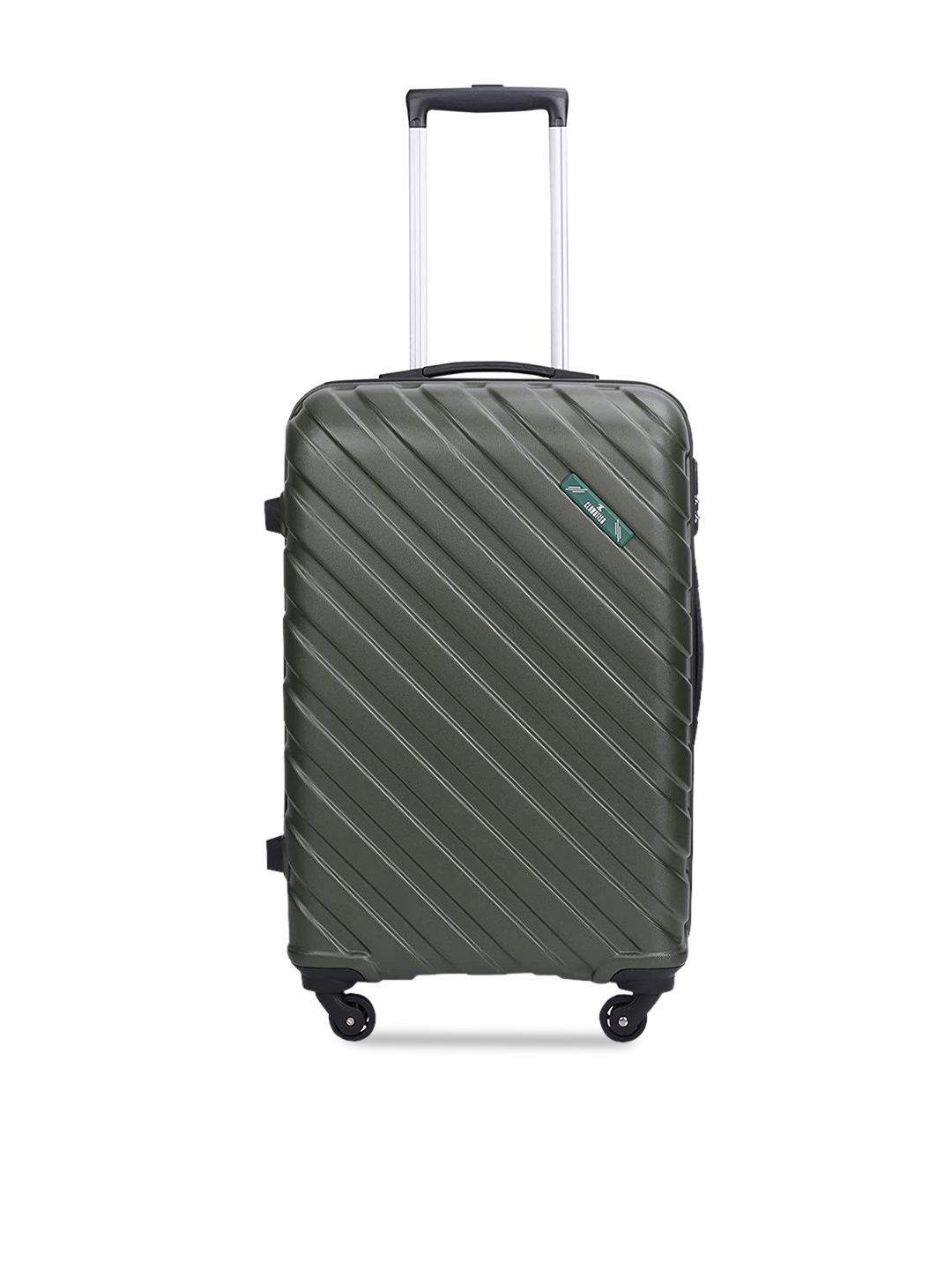 

THE CLOWNFISH Textured Hard Sided Medium Trolley Suitcase, Olive