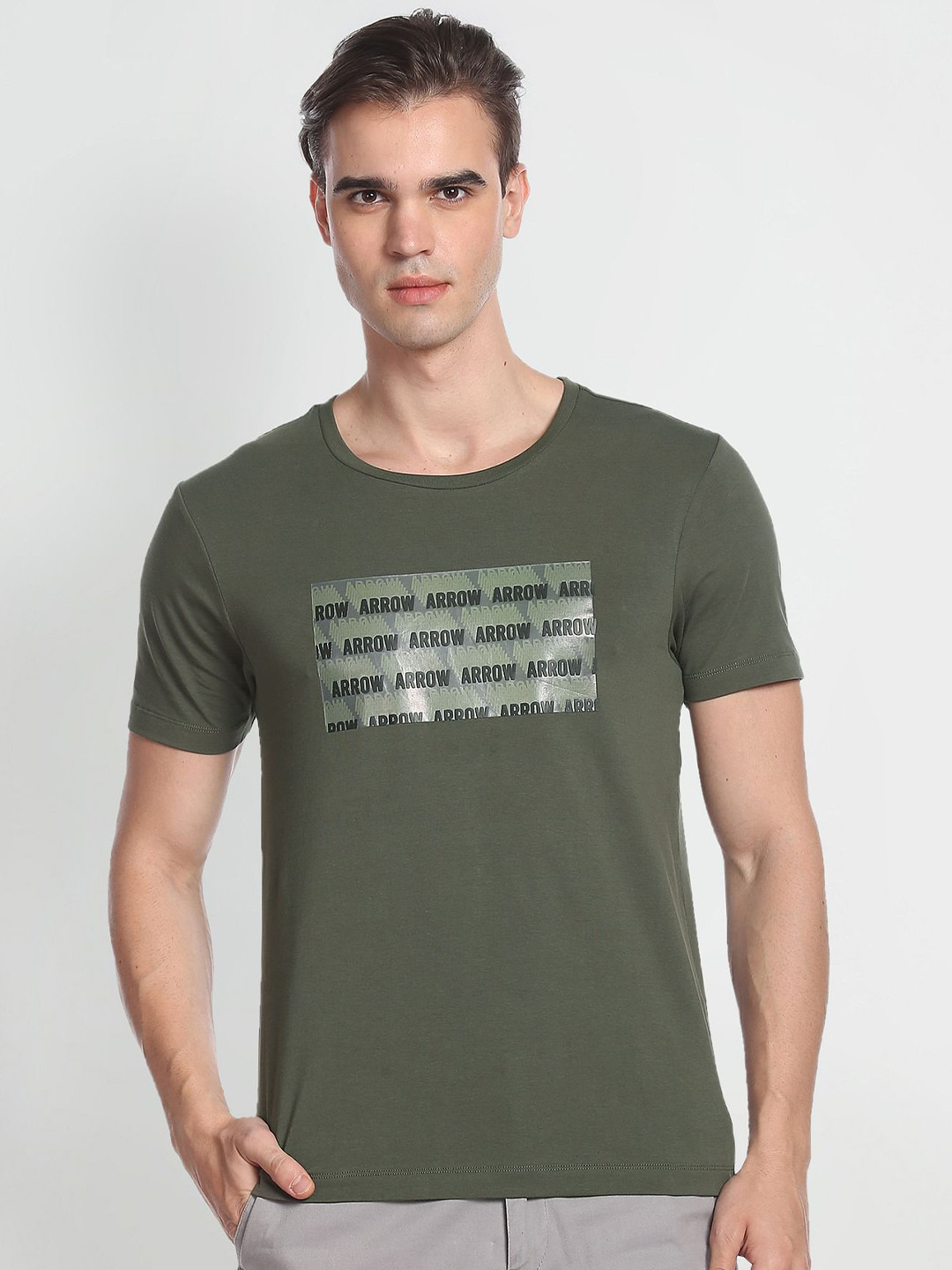 

Arrow New York Typography Printed Crew Neck T-Shirt, Olive