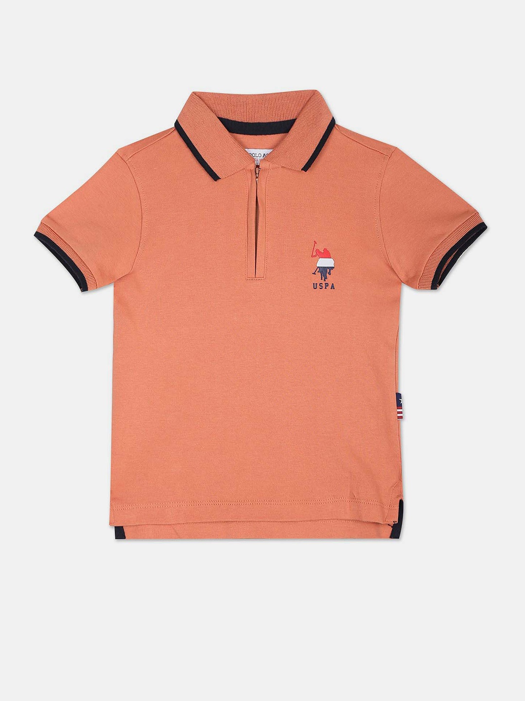 

U.S. Polo Assn. Kids Boys Short Sleeve Polo Collar Pure Cotton T-shirt, Rust